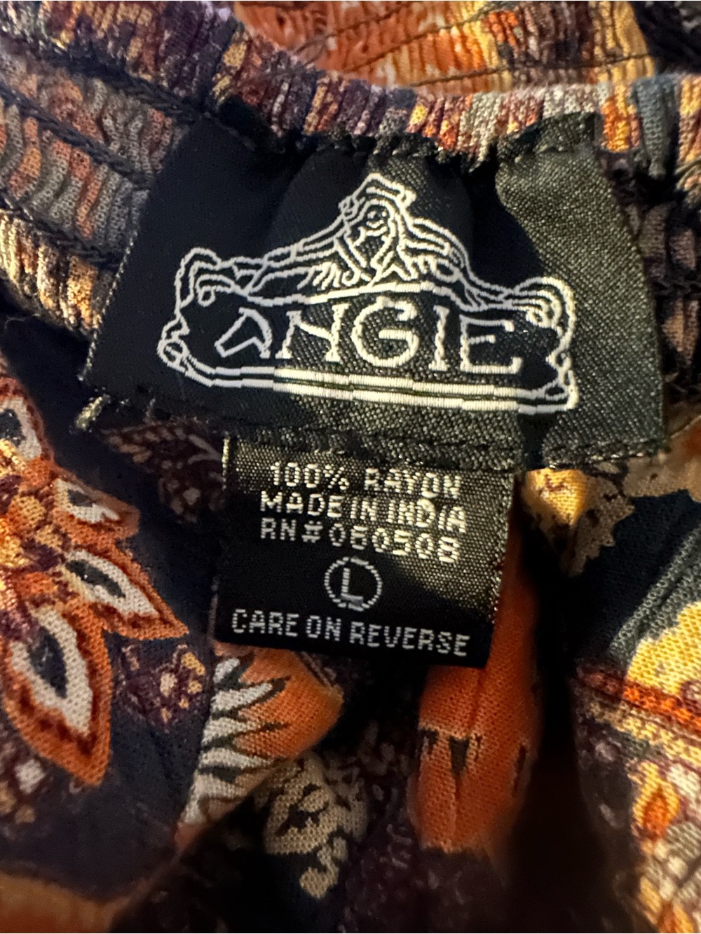 Angie Bohemian Paisley tiered Rust and Navy Floral Tie-Front Midi/Maxi - Picture 13 of 13
